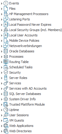 Inventory of the Configuration