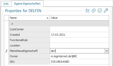 Hinterlegen von eigenen Eigenschaften
