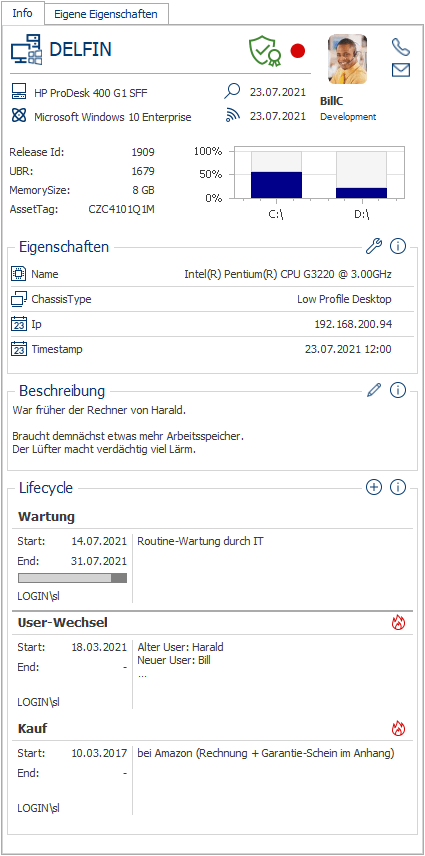 Überblick Info-Widget