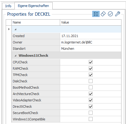 Windows 11 Check - Ergebnisse in den Eigenen Eigenschaften