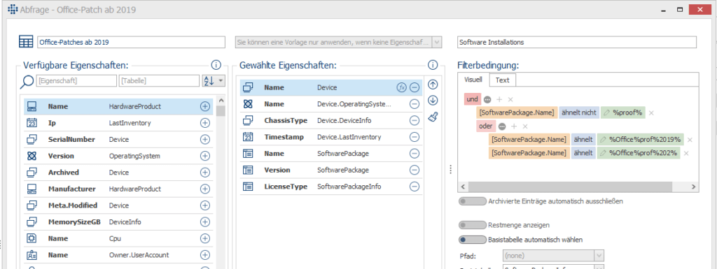 LOGINventory Abfrage Office 2019 2021 Buildnummer