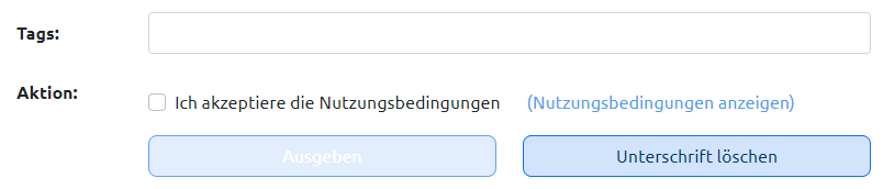 Akzeptieren von Nutzungsbedingungen