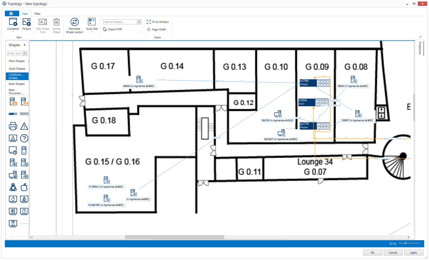 Network Diagram: Storing Floor Plans